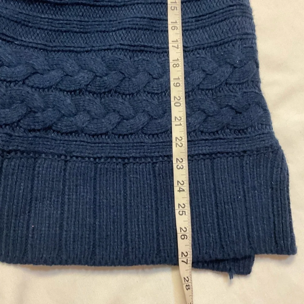 St. John’s Bay Navy Cable Knit Sweater L – Chunky Cozy Pullover